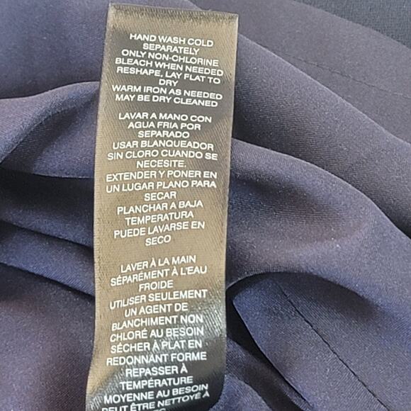 White House Black Market Chiffon Balloon Sleeves Dress Size 10 - Picture 10 of 12